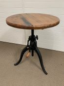 Industrial tripod table