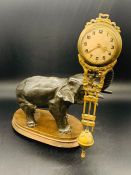 A 19th Century sculptural Elephant Clock