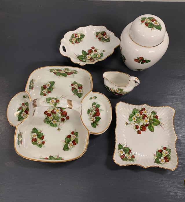A selection of Hammersley "Strawberry Ripe" bone china by Spode to include ginger jar, serving - Image 2 of 3