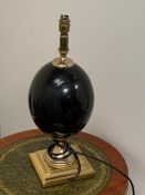 Table lamp with orb centre on a square base by D'orsay