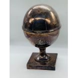 Caviar server in the form of an egg made by St James in Brazil (H28cm W18cm) (glass liner missing)