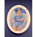 A Miniature of Francis, son of Cambell Farrar Esq by Gladys K M Bell (1882 -1965 British)