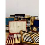 A Selection of ten boxed cutlery sets