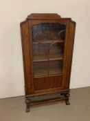 An Art Nouveau china display cabinet (H150cm W74cm D24cm)