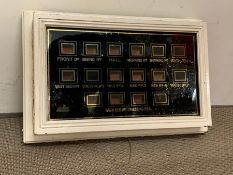 A Servants Bell Board in wooden box frame.