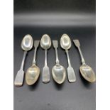 Six Assorted Silver dessert Spoons with Mixed Dates (265g)