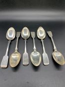 Six Assorted Silver dessert Spoons with Mixed Dates (265g)