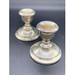 A Pair of Hallmarked Silver squat candlesticks