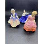 A Selection of three small Royal Doulton Ladies.