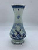 Hand painted Delft blue vase