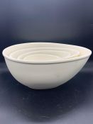Nest of four cream baking mixing bowls