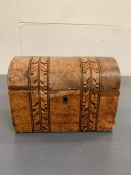 A Victorian walnut two compartment tea caddy