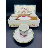 Set of four boxed espresso cups and saucers, Haute shoes by Rosama