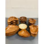 A selection of wooden dishes various sizes