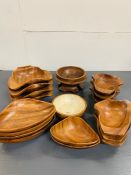 A selection of wooden dishes various sizes