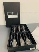 Royal Doulton boxed hand out lead crystal, Dorchester flute glasses set of six (180ml)