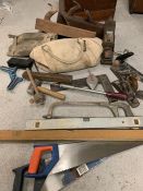 A selection of vintage carpenter tools