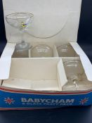 Five Babycham glasses