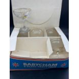 Five Babycham glasses