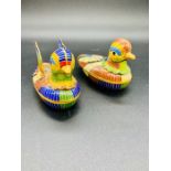 Two Cloisonné enamel models of ducks