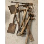 A selection of vintage garden tools