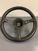 Moto-lita steering wheel 13 inch black leather race rim