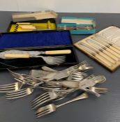 A selection of EPNS and silver plated cutlery