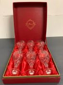 A boxed set of six vintage Princess hand cut crystal glasses