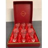 A boxed set of six vintage Princess hand cut crystal glasses