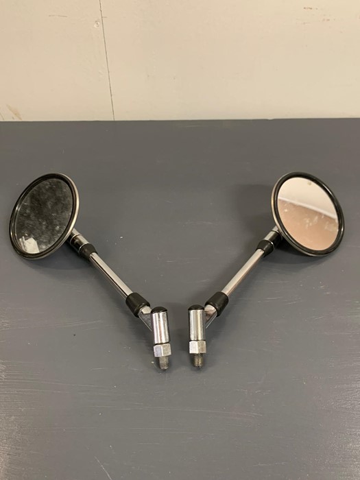 A pair of original Suzuki Bandit 1200 1986 Marl 1 chrome mirrors motorbike parts - Image 2 of 2