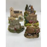 A selection of seven Lilliput Lane Cottages, The Old Forge, Cotman Cottage, The Gables, Petticoat