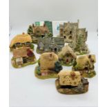 A selection of ten Lilliput Lane cottages, Watermill, Little Smithy, Cornflower Cottage, The Tudor