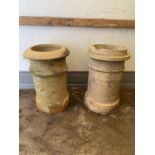 Two reclaimed cannon style chimney pots