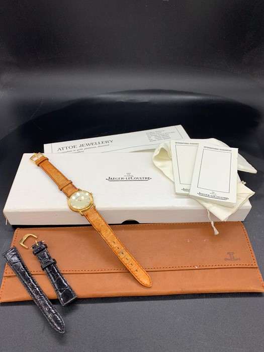 A Jaeger LeCoultre Odysseus Ladies 18 ct gold watch on leather strap with original paperwork and box - Image 2 of 8