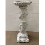 Garden bird bath of a cherub. Height 97cm