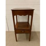 A mahogany bedside with drawer under (H78cm Diam 39cm)