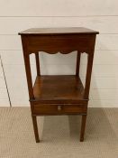 A mahogany bedside with drawer under (H78cm Diam 39cm)