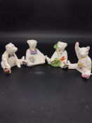 Four Royal Crown Derby Bears to include, Gone Fishing, With Love etc