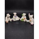 Four Royal Crown Derby Bears to include, Gone Fishing, With Love etc