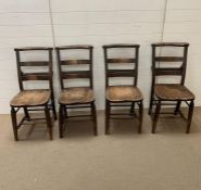 Four double ladderback chapel chairs