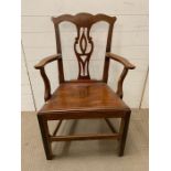 George III fruitwood arm chair