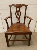 George III fruitwood arm chair