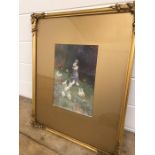 J Mackay Late 19th Century gilt framed watercolour of a girl with ducks, signed bottom left