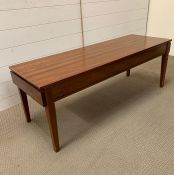 A Mid Century Coffee Table with drawers at both ends. 122cm L x 41 cm W x 45cm H
