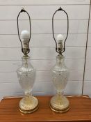 A Pair of Cut Glass Table lamps
