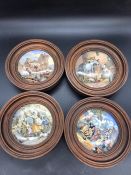 A Selection of Four Prattware Pot Lids