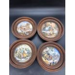 A Selection of Four Prattware Pot Lids