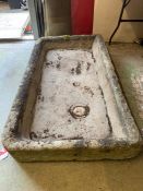 A large rectangle stone sink planter (H20cm W130cm D73cm)