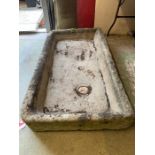 A large rectangle stone sink planter (H20cm W130cm D73cm)