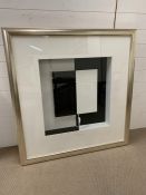 Black and white box framed art work (107cm x 113cm)